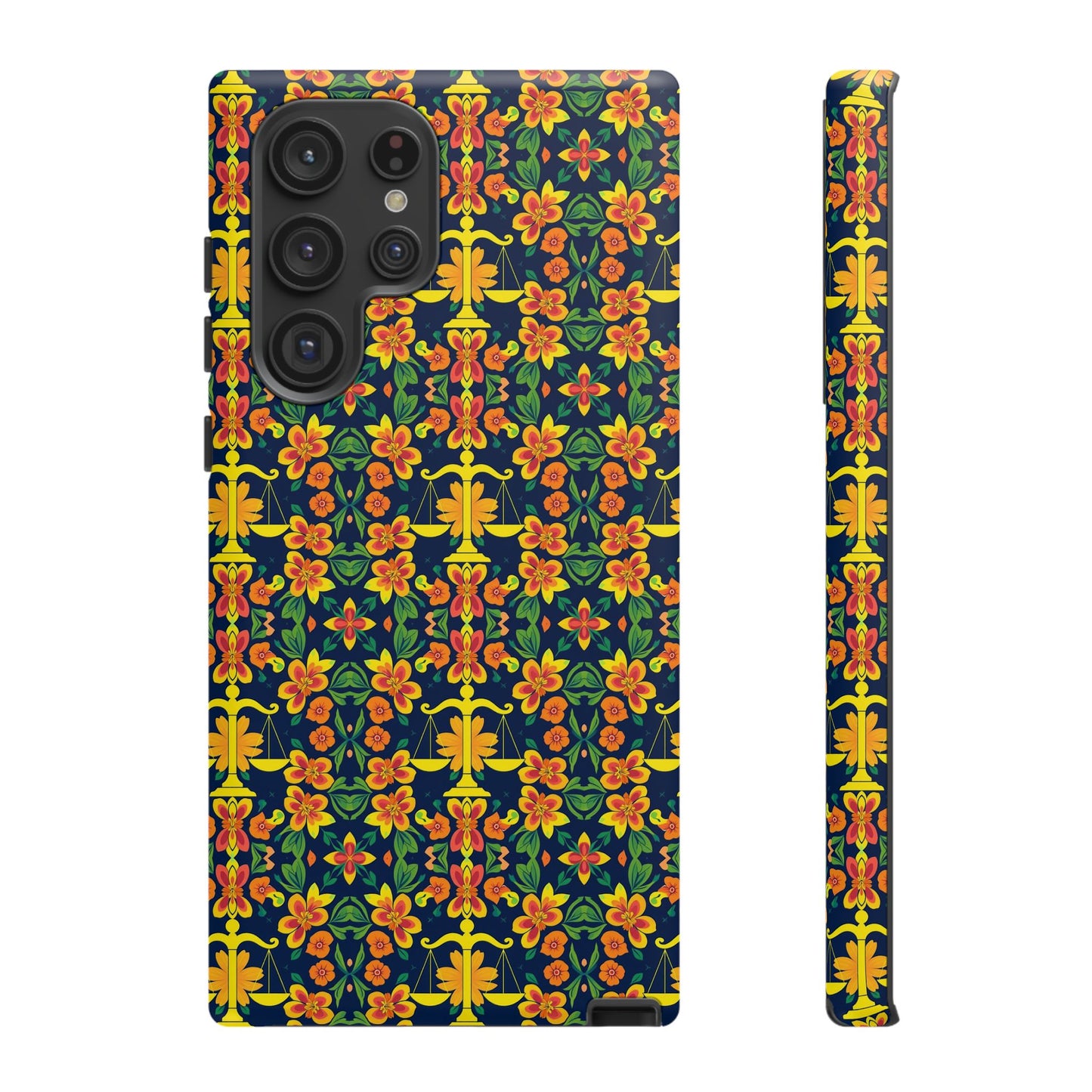 Tough Cases, Libra, Zodiac v3, Flower Pattern