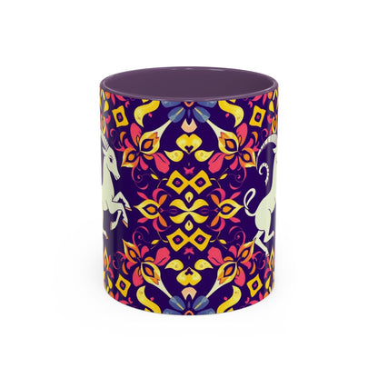 Accent Coffee Mug, Capricorn, Zodiac v1, Flower Pattern, (11, 15oz)
