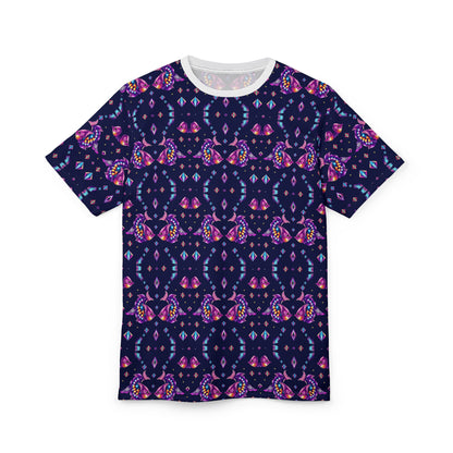Unisex Cut & Sew T-Shirt, (AOP), Pisces, Zodiac v2, Jewels Pattern