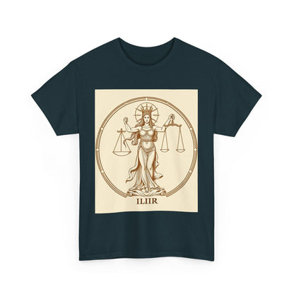Unisex Heavy Cotton T-Shirt, Libra Goddess v1, Zodiac Design