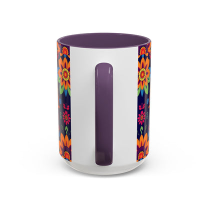 Accent Coffee Mug, Cancer, Zodiac, Flower Pattern, (11, 15oz)