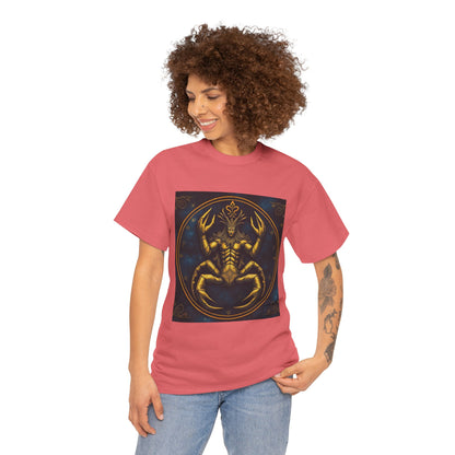 Unisex Heavy Cotton T-Shirt, Scorpion King 1v, Cancer Zodiac Design