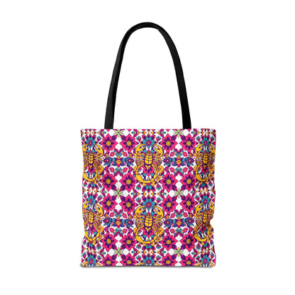 Tote Bag (AOP), Scorpio, Zodiac v1, Flower Pattern