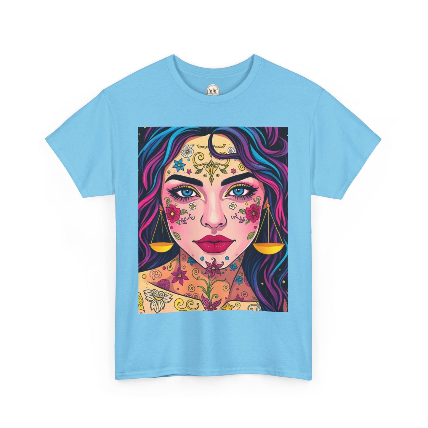 Unisex Heavy Cotton T-Shirt, Libra, Zodiac v4, Sexy Art