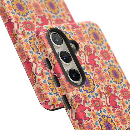 Tough Cases, Leo, Zodiac v1, Flower Pattern