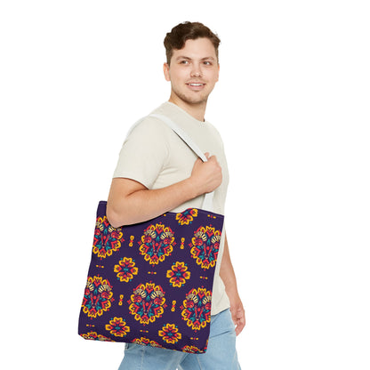 Tote Bag (AOP), Taurus, Zodiac v2, Flower Pattern
