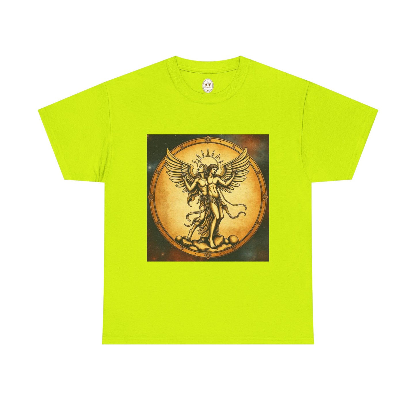 Unisex Heavy Cotton T-Shirt, Twin Angel v1, Gemini Zodiac Design