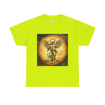 Unisex Heavy Cotton T-Shirt, Twin Angel v1, Gemini Zodiac Design