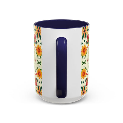 Accent Coffee Mug, Aries, Zodiac, Flower Pattern, (11, 15oz)