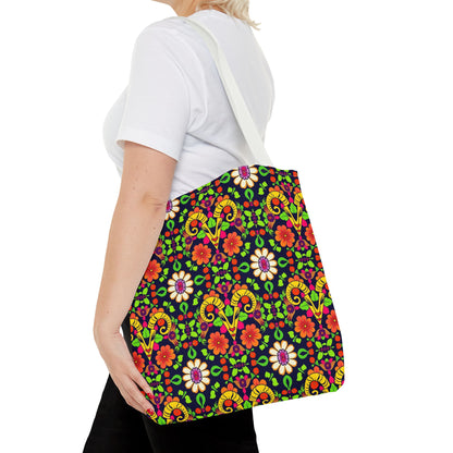 Tote Bag (AOP), Aries, Zodiac, Flower Pattern