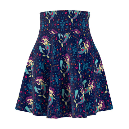 Women's Skater Skirt, (AOP), Pisces, Zodiac v3, Sexy Pattern