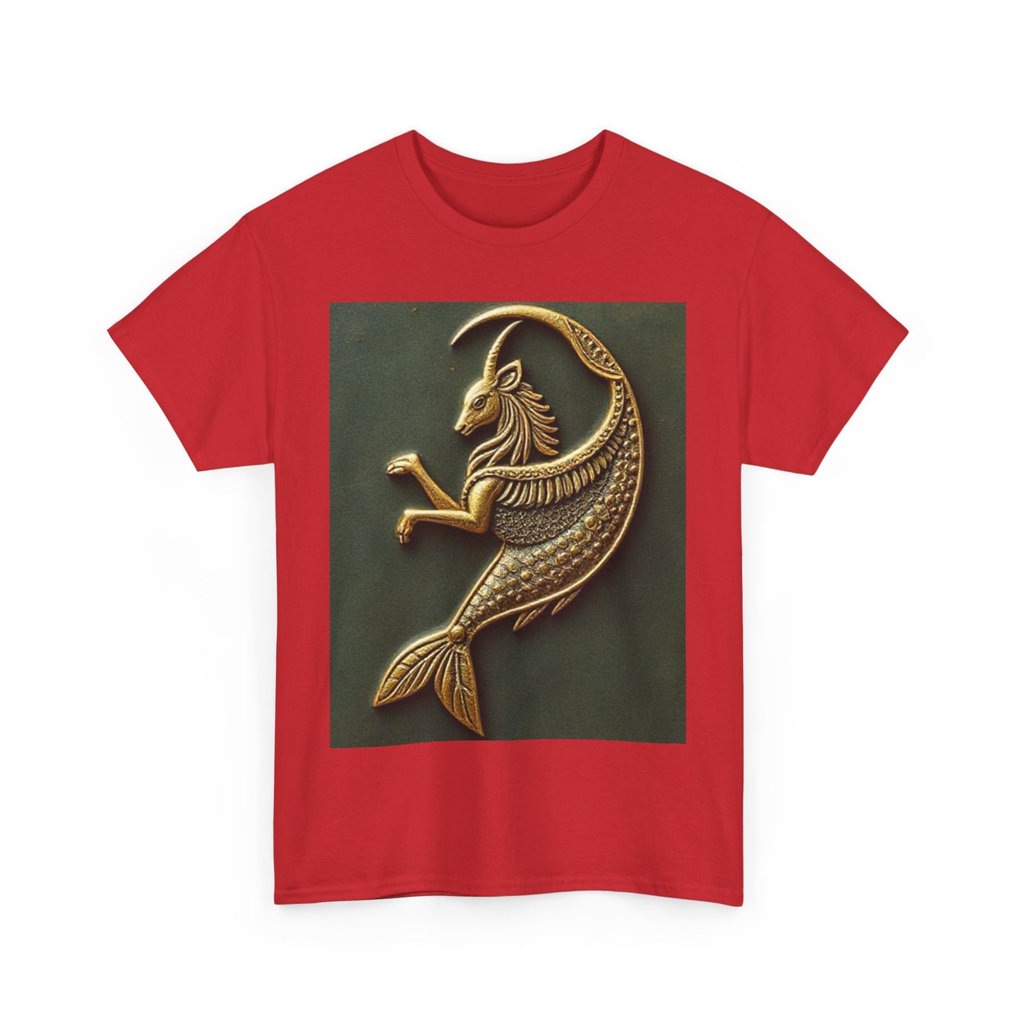 Unisex Heavy Cotton T-Shirt, Capricorn Animal v1, Symbol, Zodiac Design