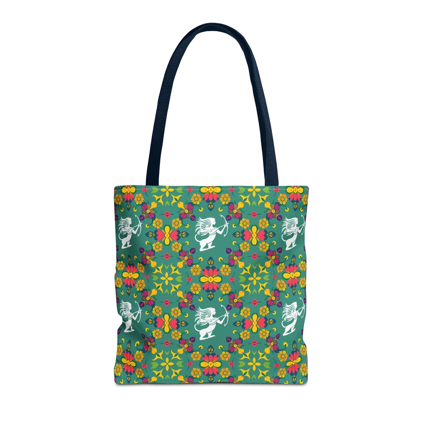 Tote Bag, (AOP), Sagittarius, Zodiac v6, Flower Pattern