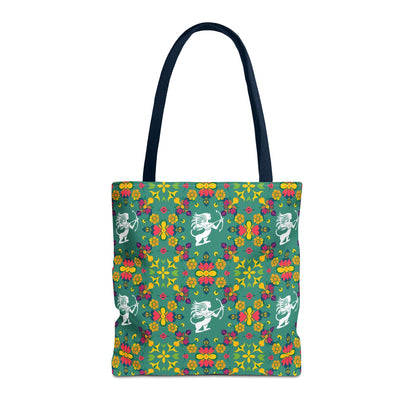 Tote Bag, (AOP), Sagittarius, Zodiac v6, Flower Pattern