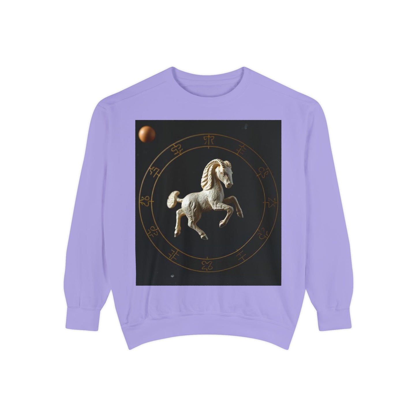 Garment-Dyed Sweatshirt, Unisex, Space Animal Design, Capricorn