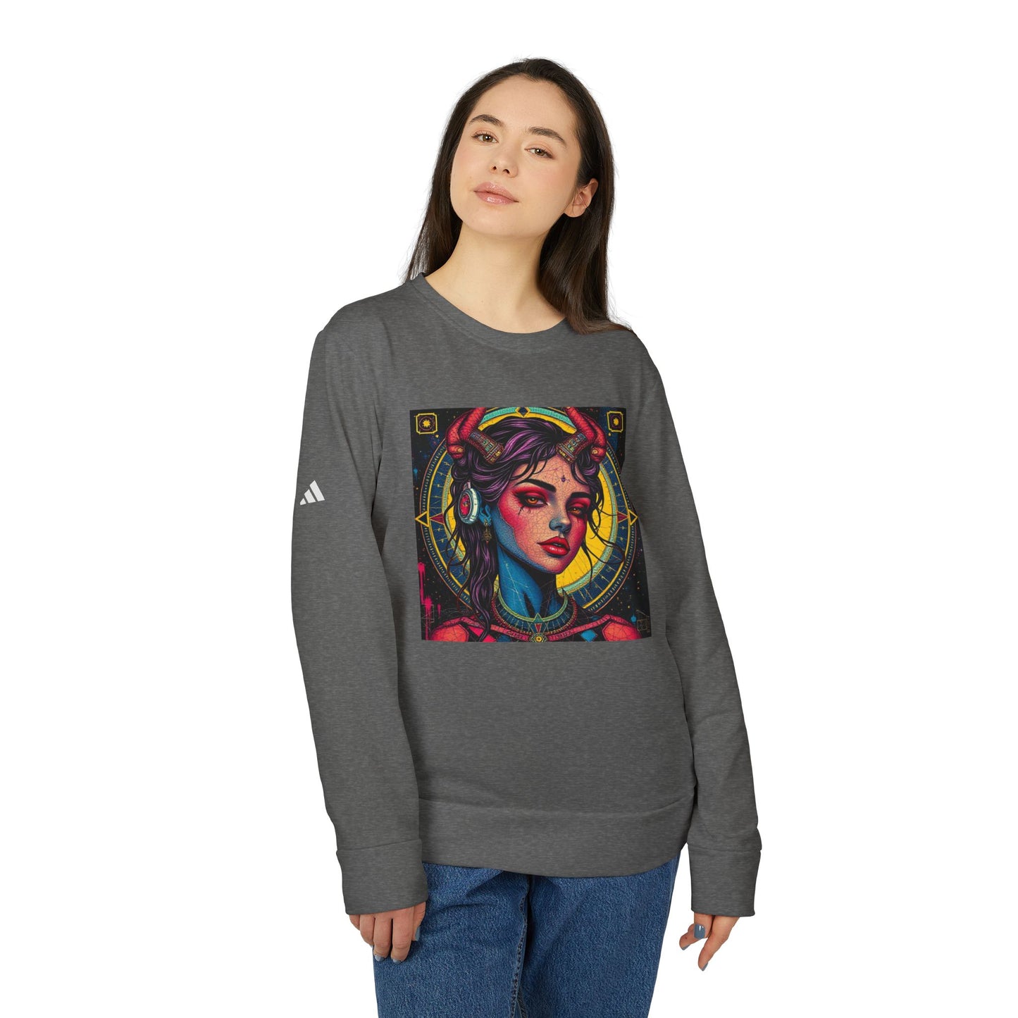 Adidas, Unisex Fleece Crewneck Sweatshirt, Scorpio, Pop Art v1, Zodiac