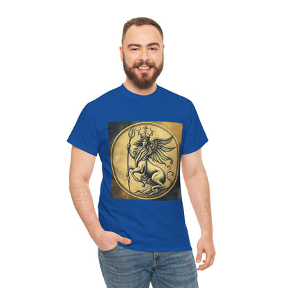 Unisex Heavy Cotton T-Shirt, Animal Angel v1, Virgo Zodiac Design