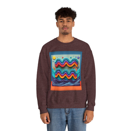 Unisex Heavy Blend™ Crewneck Sweatshirt, Water Painting, Aquarius Zodiac Design
