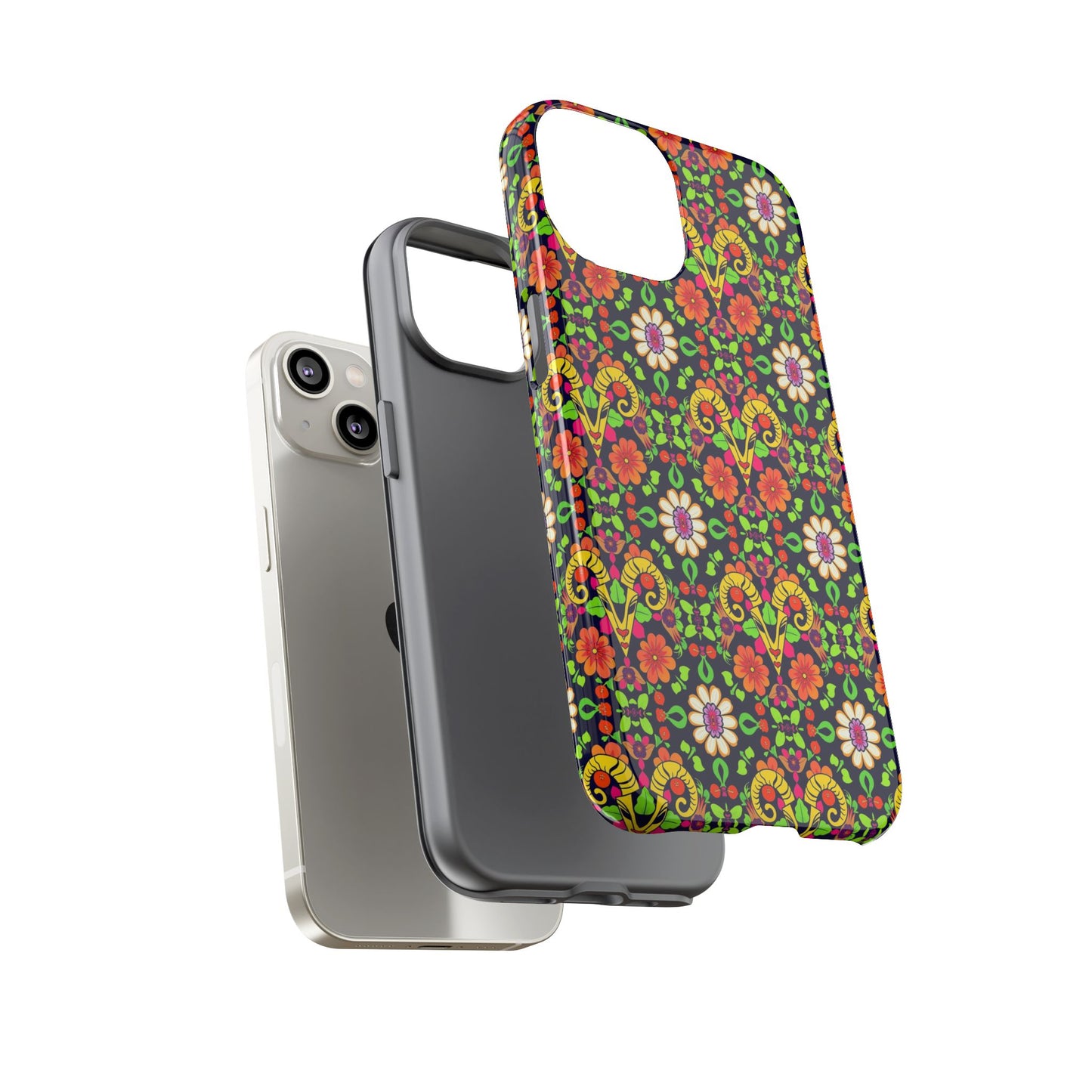 Tough Cases, Aries, Zodiac v4, Flower Pattern