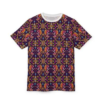 Unisex Cut & Sew T-Shirt, (AOP), Gemini, Zodiac v2, Jewels Pattern