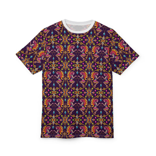 Unisex Cut & Sew T-Shirt, (AOP), Gemini, Zodiac v2, Jewels Pattern