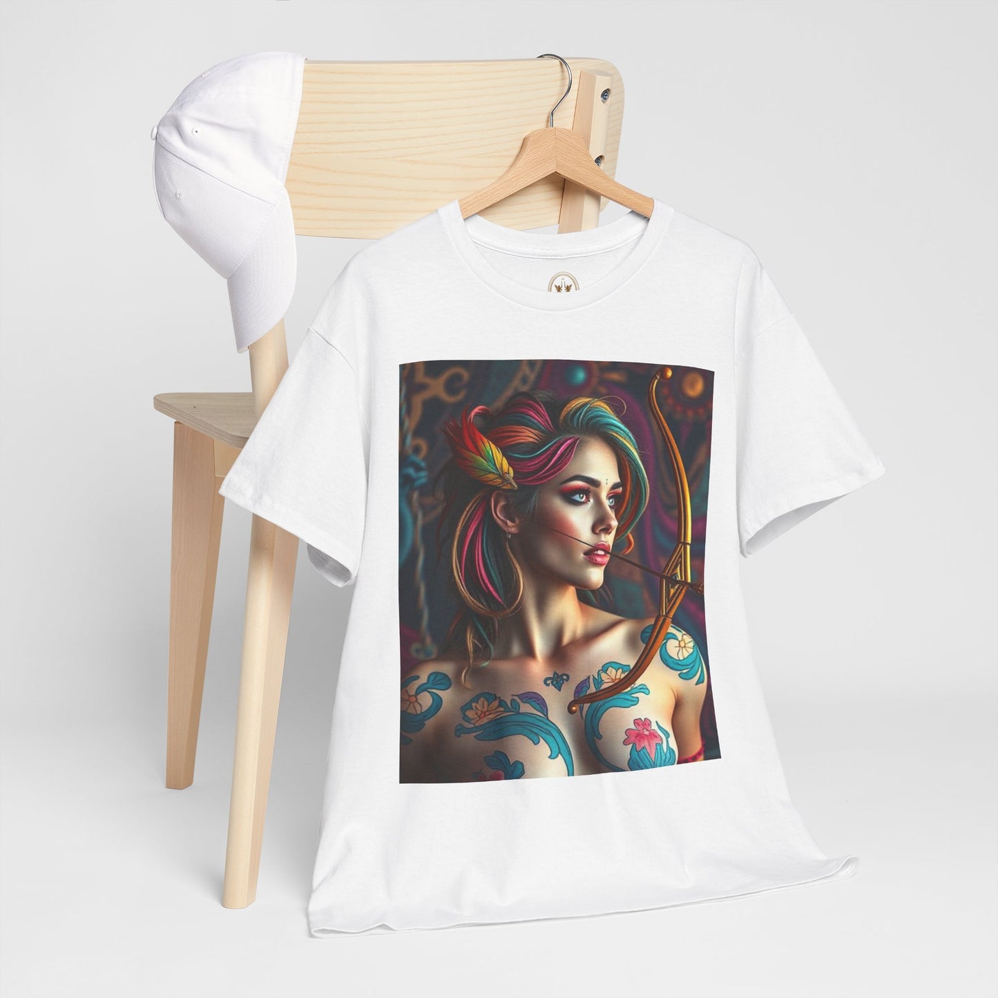 Unisex Heavy Cotton T-Shirt, Sagittarius, Zodiac v1, Sexy Art