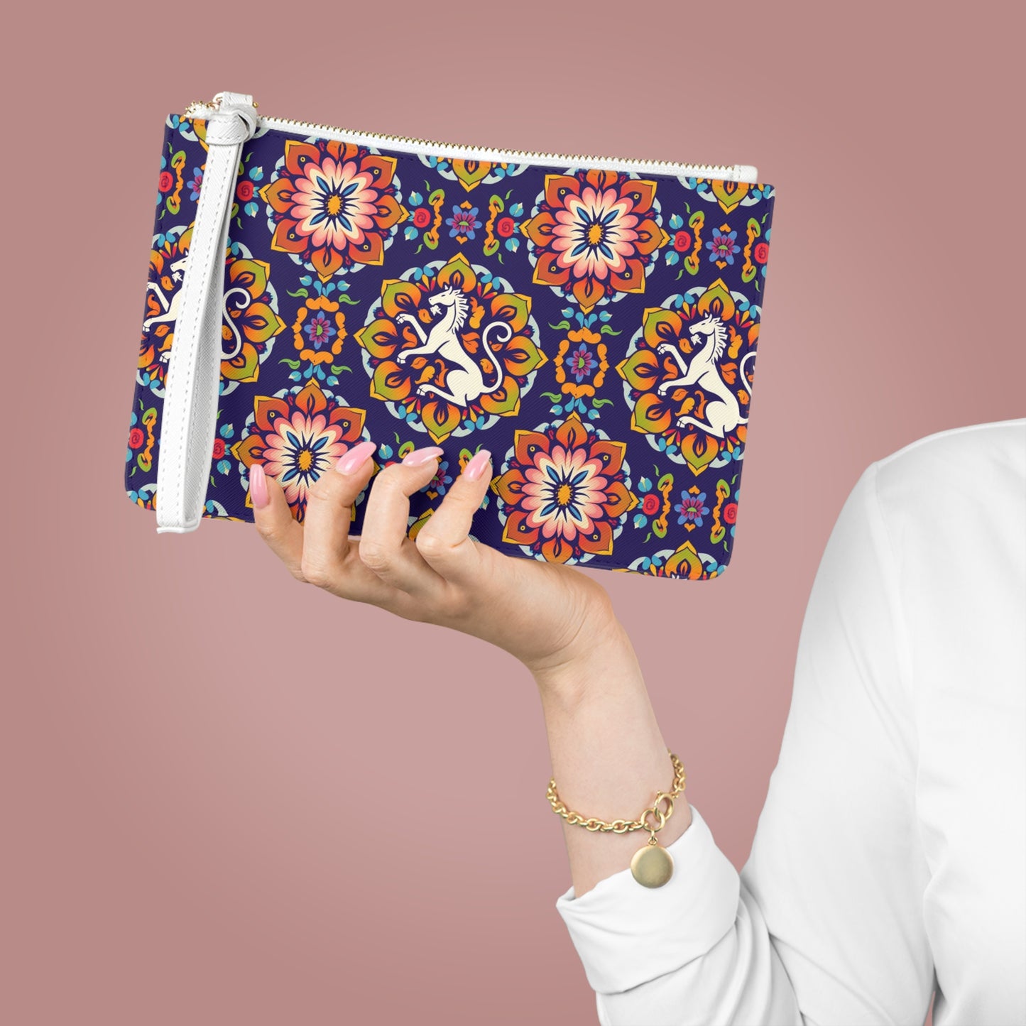Clutch Bag, Virgo, Zodiac v2, Flower Pattern