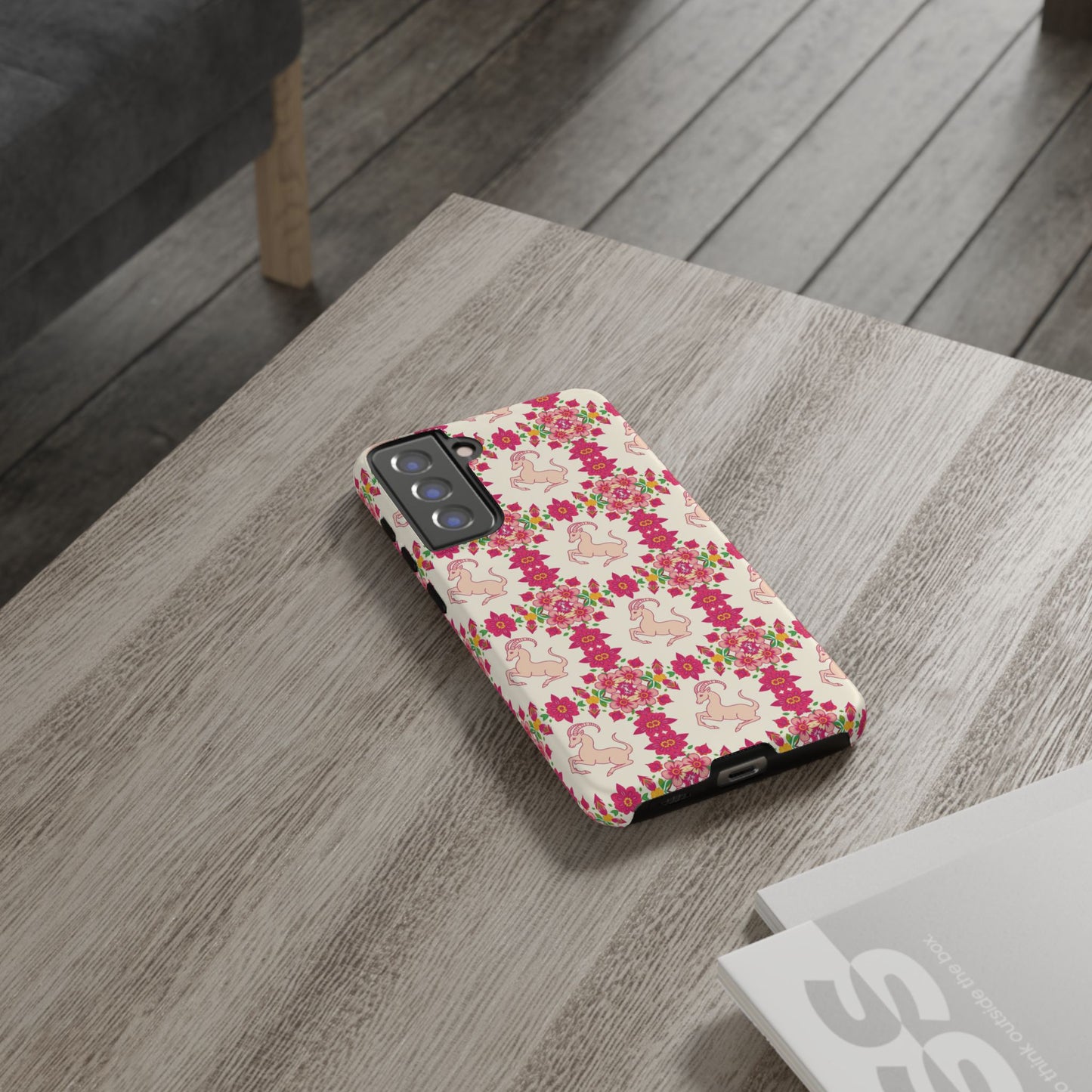 Tough Cases, Capricorn, Zodiac v3, Flower Pattern