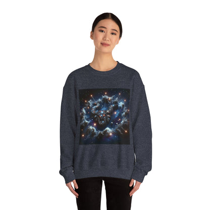 Unisex Heavy Blend™ Crewneck Sweatshirt, Space Bullhead, Taurus Zodiac Design