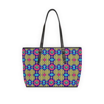 Leather Shoulder Bag, Aquarius, Zodiac v3, Shapes Pattern