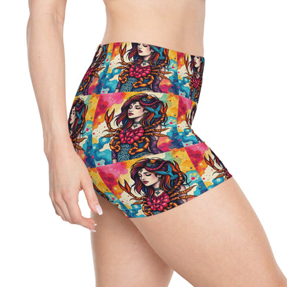 Women's Shorts, (AOP), Scorpio, Zodiac, Sexy Pattern
