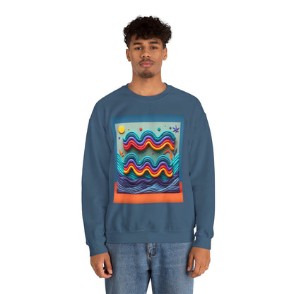 Unisex Heavy Blend™ Crewneck Sweatshirt, Water Painting, Aquarius Zodiac Design