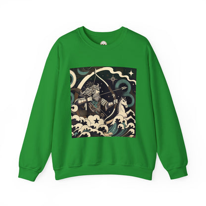 Unisex Heavy Blend™ Crewneck Sweatshirt, Man With Arrow Sagittarius Zodiac Design