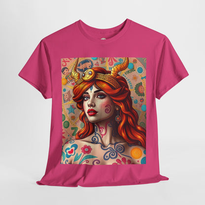 Unisex Heavy Cotton T-Shirt, Virgo, Zodiac v1, Sexy Art