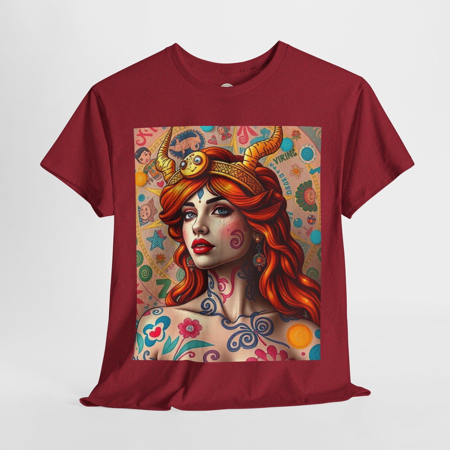 Unisex Heavy Cotton T-Shirt, Virgo, Zodiac v1, Sexy Art