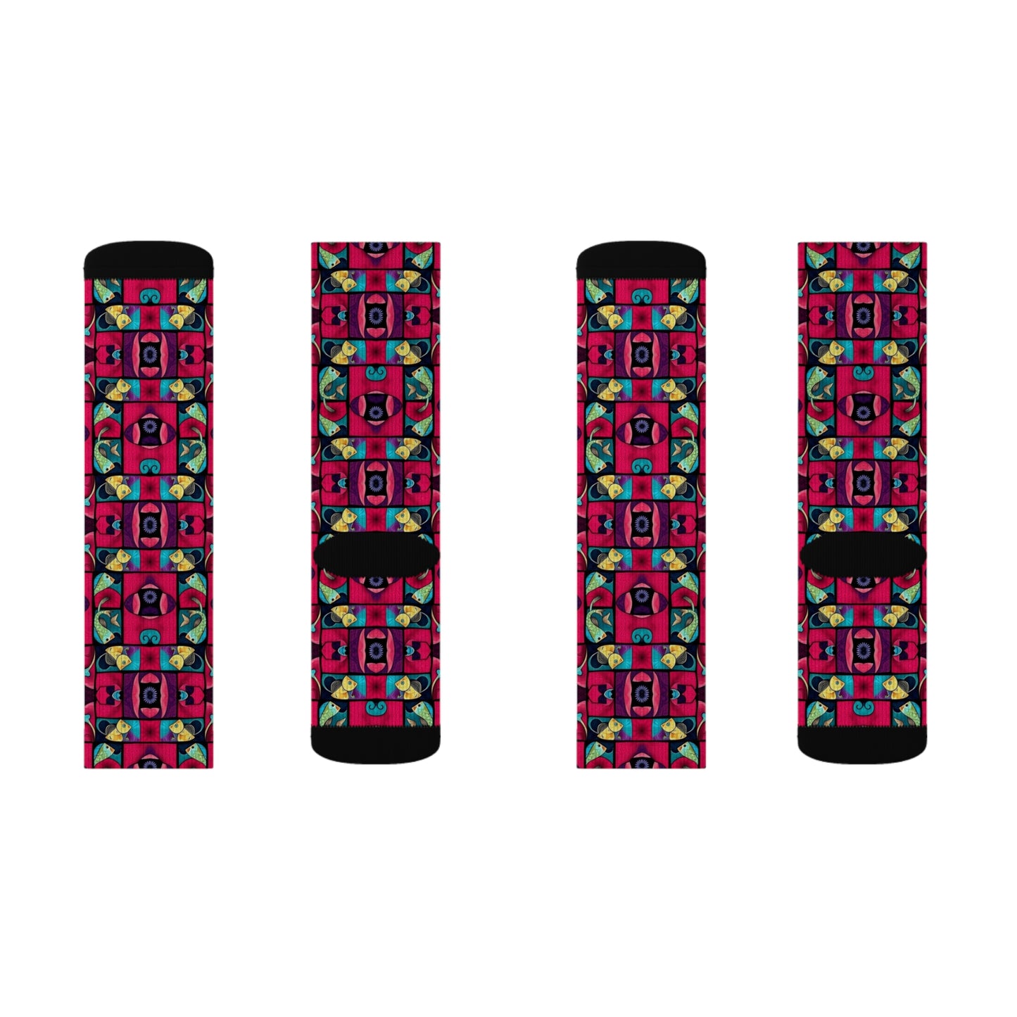 Sublimation Socks, Pisces, Zodiac v2, Shapes Pattern
