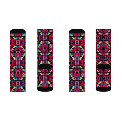 Sublimation Socks, Pisces, Zodiac v2, Shapes Pattern
