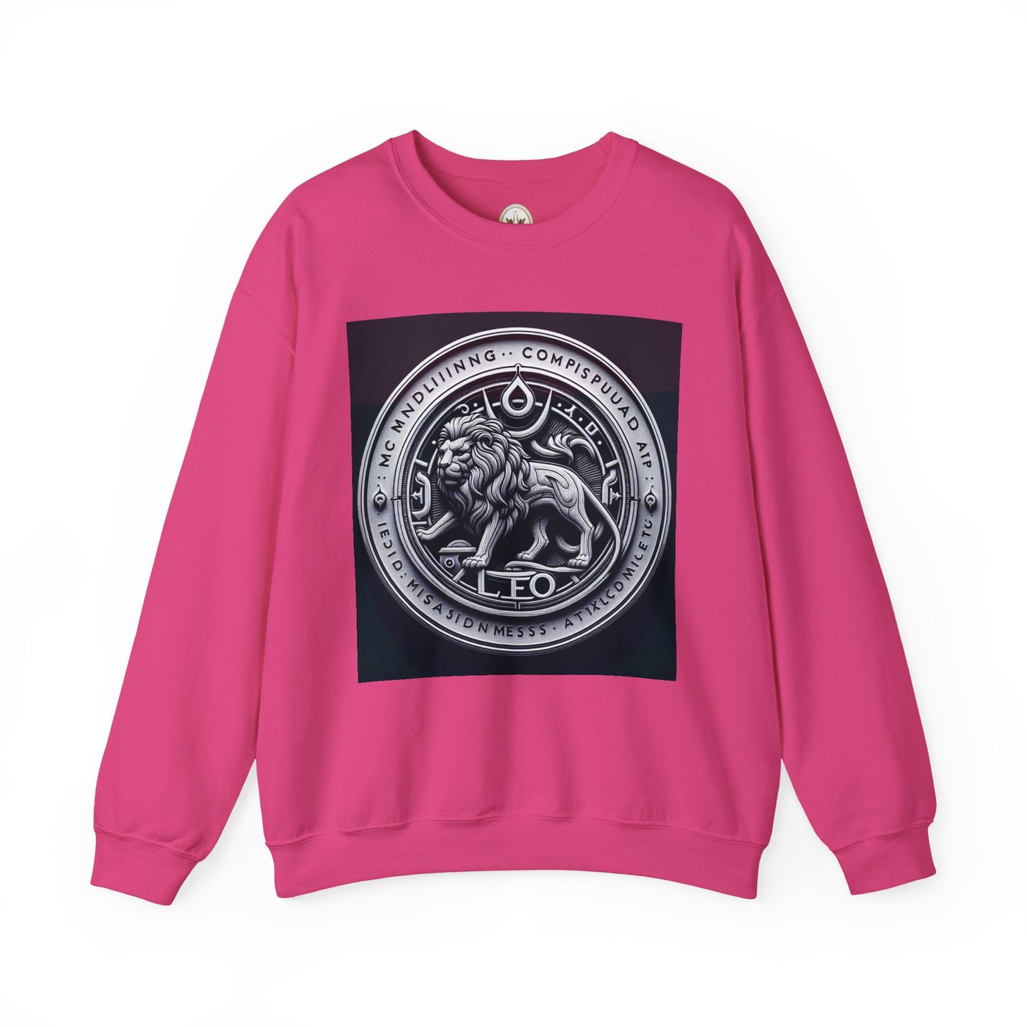 Unisex Heavy Blend™ Crewneck Sweatshirt, Lion Coin, Leo Zodiac Design