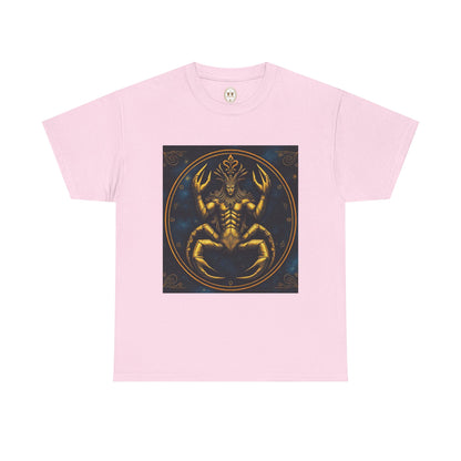 Unisex Heavy Cotton T-Shirt, Scorpion King 1v, Cancer Zodiac Design