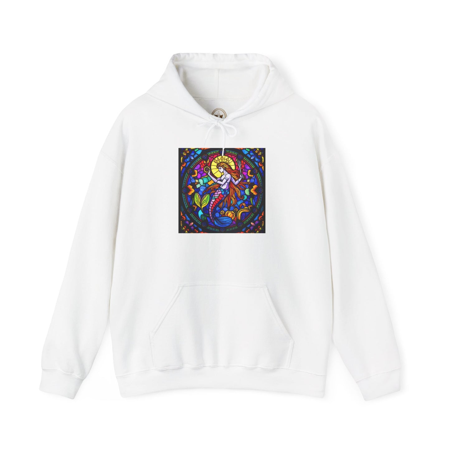 Unisex Heavy Blend™ Hooded Sweatshirt with glass Aquarius zodiac design