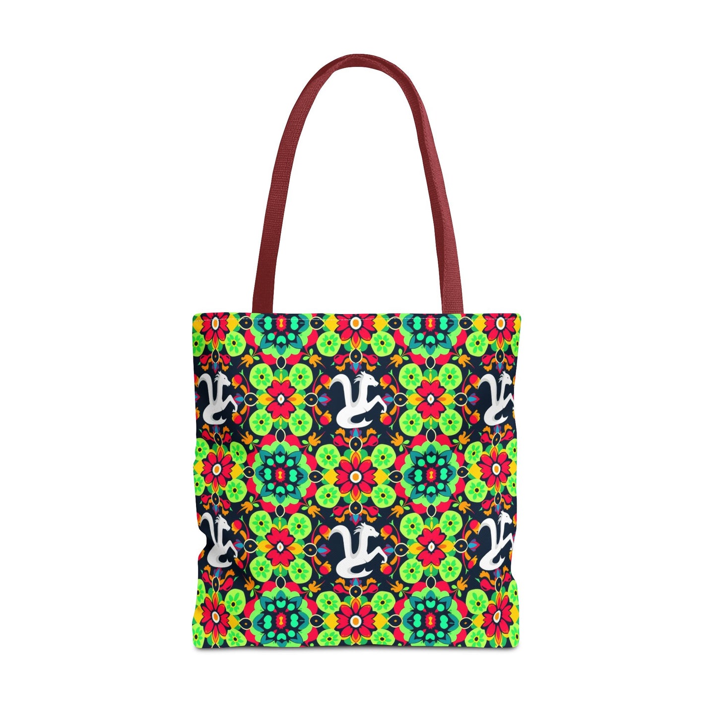 Tote Bag, (AOP), Aquarius, Zodiac v4, Flower Pattern