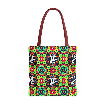 Tote Bag, (AOP), Aquarius, Zodiac v4, Flower Pattern