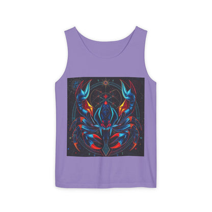 Unisex Garment-Dyed, Tank Top, Scorpio Design, Pop Art v1, 100% US cotton