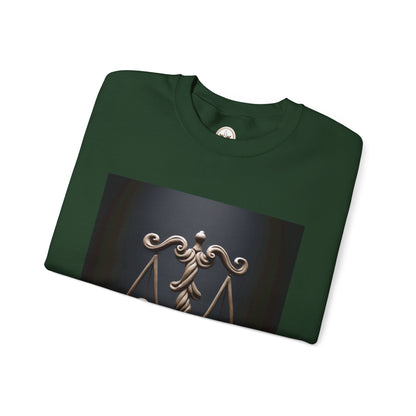 Unisex Heavy Blend™ Crewneck Sweatshirt, Brown Scale, Libra Zodiac Design
