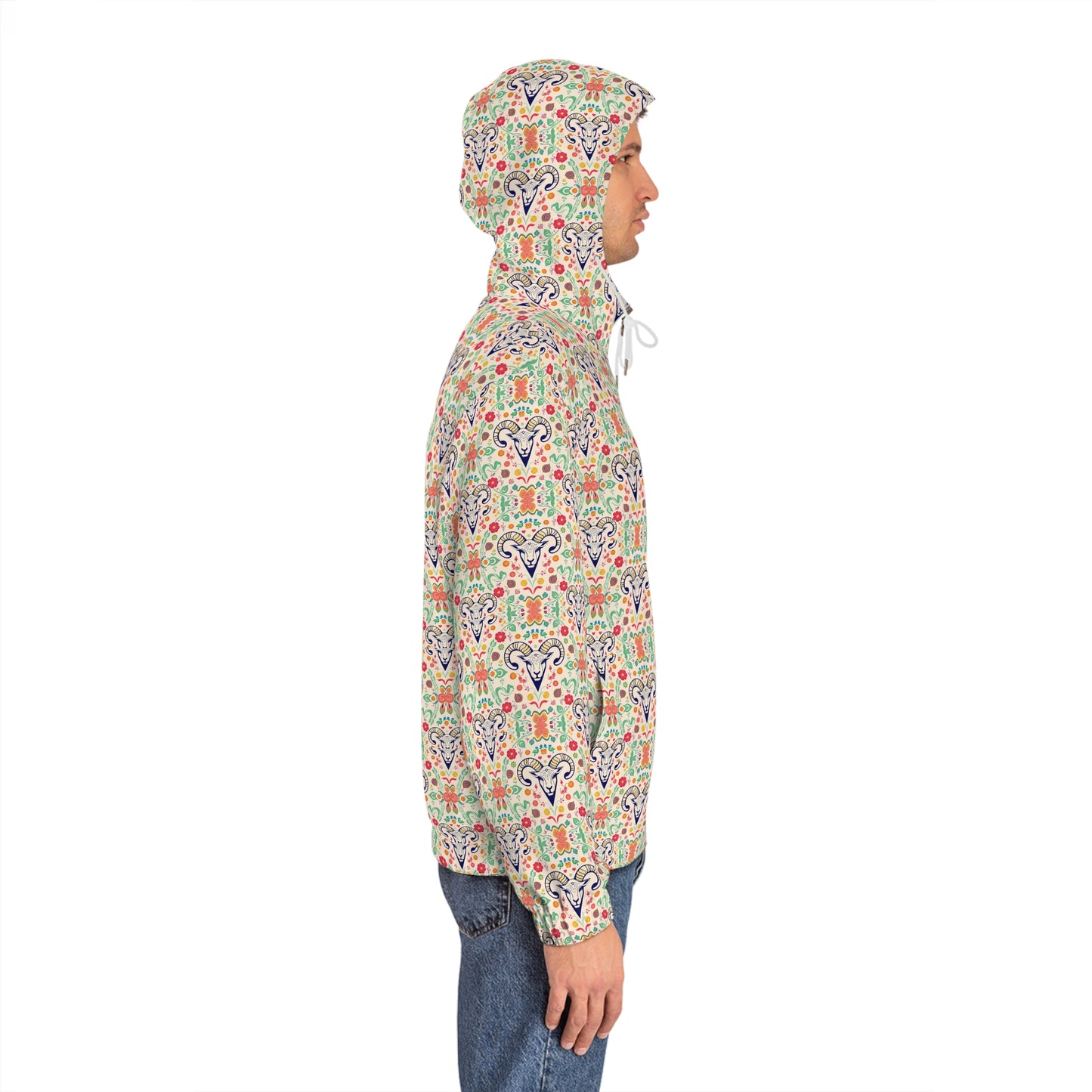 Full-Zip Hoodie (AOP), Aries, Zodiac v4, Pattern