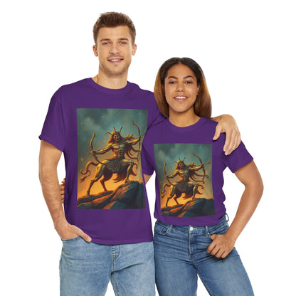 Unisex Heavy Cotton T-Shirt, Arrow Centaur, Sagittarius Zodiac Design
