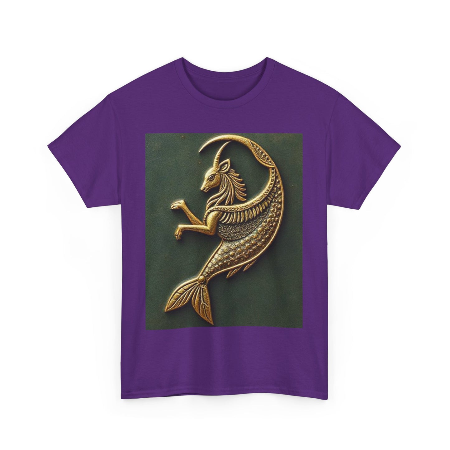 Unisex Heavy Cotton T-Shirt, Capricorn Animal v1, Symbol, Zodiac Design