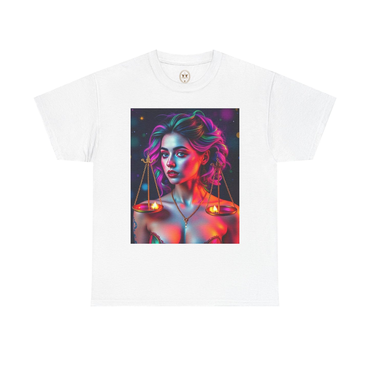 Unisex Heavy Cotton T-Shirt, Libra, Zodiac v3, Sexy Art