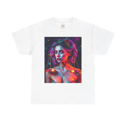 Unisex Heavy Cotton T-Shirt, Libra, Zodiac v3, Sexy Art
