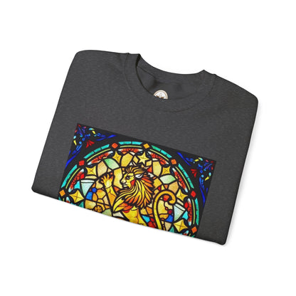 Unisex Heavy Blend™ Crewneck Sweatshirt, Glass 1, Leo Zodiac Design